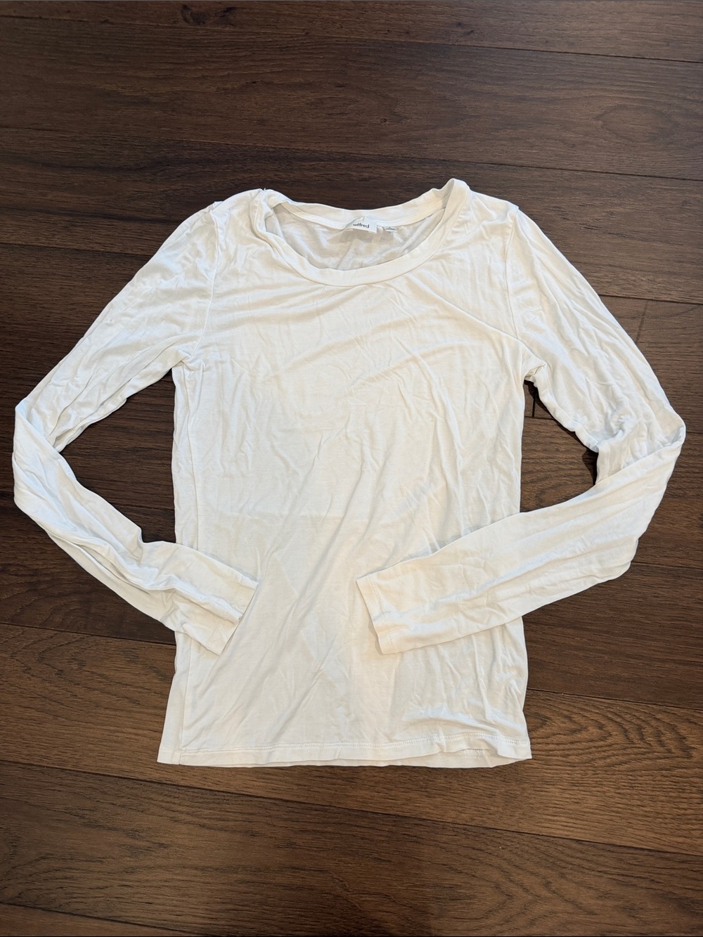 Wilfred White Long-Sleeve Crewneck Tee Size Small - C11-283